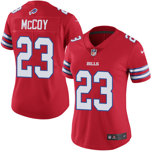 Nike Bills #23 LeSean McCoy Red Women's Stitched NFL Limited Rush Jersey
